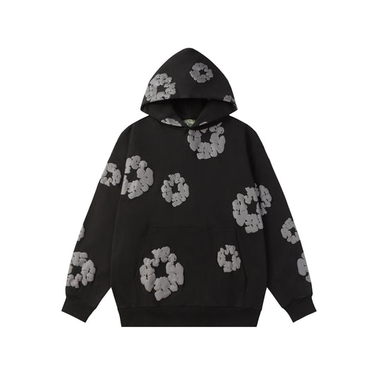 Denim Tears Cotton Wreath Black and Grey Hoodie