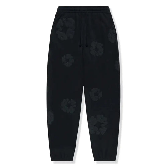 Denim Tears Cotton Wreath Black Monochrome Sweatpants